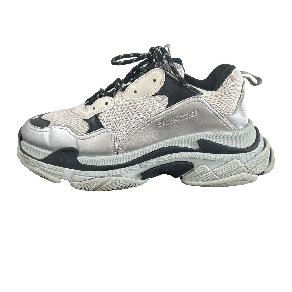 Balenciaga Men's Triple Track S Sneaker Size US 12/ EUR 45 Gray/Silver Retro - Picture 3 of 11
